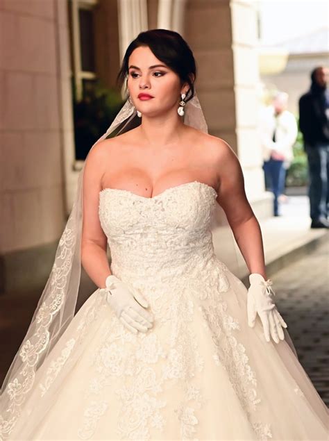 selena gomez in wedding dress